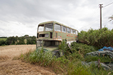 Landgut Toskana mit altem Bus, Landschaft bei San Gimignano