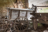 Landgut Toskana verlassenes, alte Bauernkarren  
