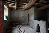 Bauernhaus Toskana, Landhaus im Chianti, Vorraum mit Holzbalkendecke