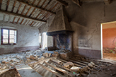 verlassenes Bauernhaus Toskana - Villa Saletta, Küche mit Kamin