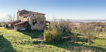 Nordseite von Landgut Il Poggiale Toskana - Bauernhaus mit Scheune und Tenne